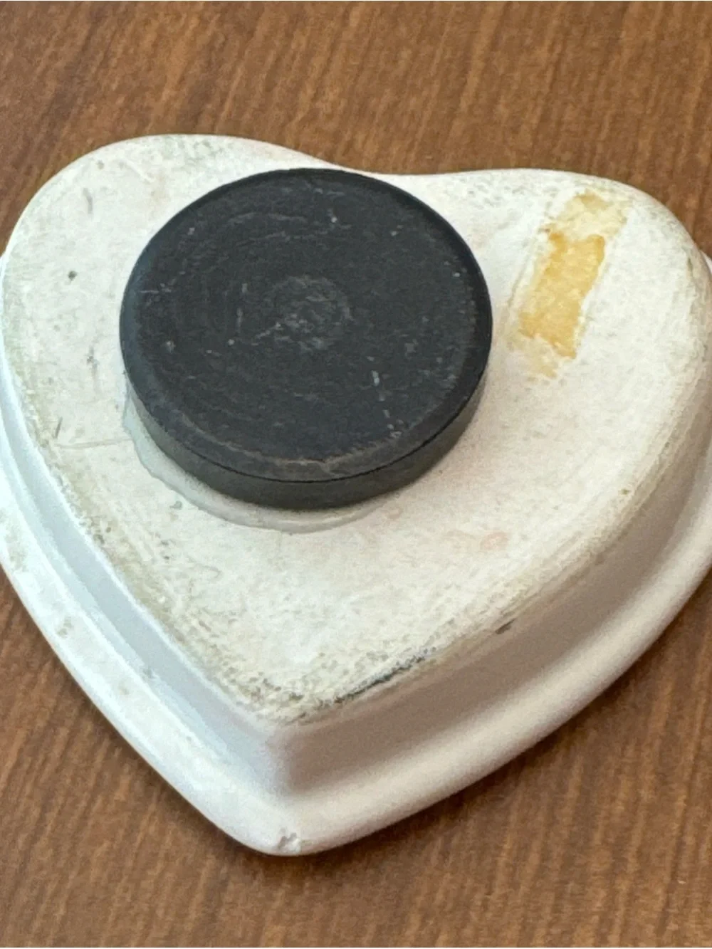 Heart shaped magnet, mini photo, insert tulips flowers ceramic